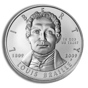 2009-P $1 Louis Braille Silver Commem – BU