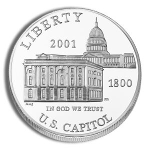 2001-P $1 Capitol Visitor Center Silver Commem – BU