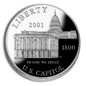 2001-P $1 Capitol Visitor Center Silver Commem – Proof