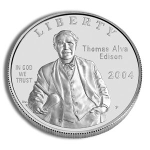 2004-P $1 Thomas A. Edison Silver Commem – BU