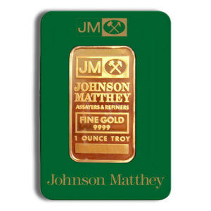 1 oz Gold Bar – Johnson Matthey (Carded)