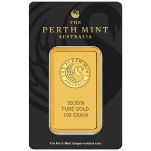 100 gram Gold Bar – Perth Mint (Carded)