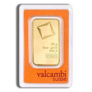 50 gram Gold Bar – Valcambi (Carded)