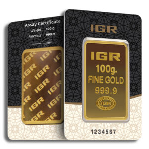 100 gram Gold Bar – IGR Metals (Carded)