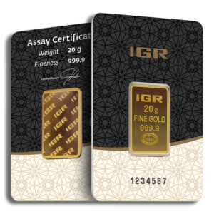 20 gram Gold Bar – IGR Metals (Carded)