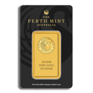 50 gram Gold Bar – Perth Mint (Carded)