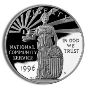 1996-S $1 Community Service Silver Commem – Proof