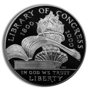 2000-P $1 Library of Congress Silver Commem – Proof