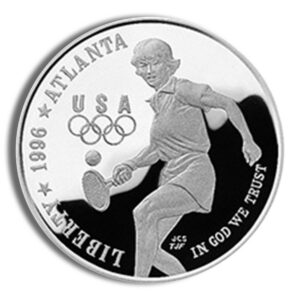 1996-P $1 Tennis Silver Commem – Proof