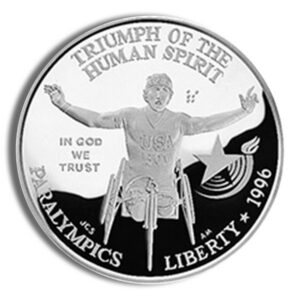 1996-P $1 Wheelchair Silver Commem – Proof