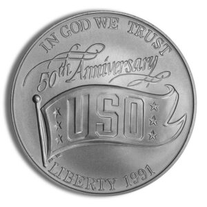 1991-D $1 USO Silver Commem – BU