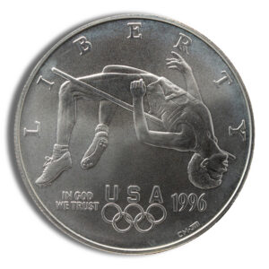 1996-D $1 High Jump Silver Commem – BU