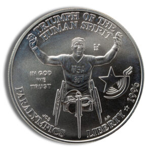 1996-D $1 Wheelchair Silver Commem – BU