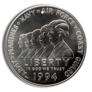 1994-W $1 Women in Military Silver Commem – BU