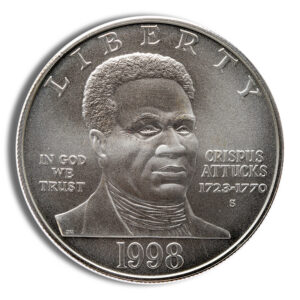 1998-S $1 Black Patriots Silver Commem – BU