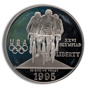 1995-D $1 Olympic Cycling Silver Commem – BU