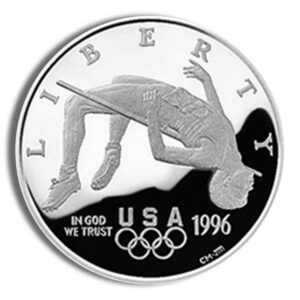 1996-P $1 High Jump Silver Commem – Proof
