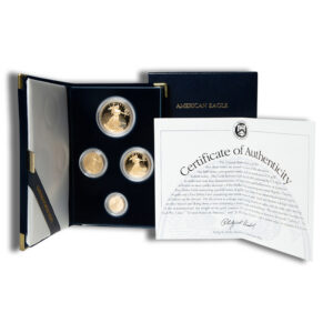 Four Coin Proof Gold Eagle Set – Box/COA (Date Varies)