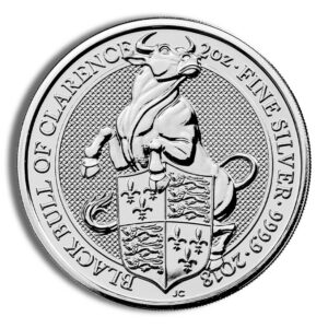 2018 2 oz Silver Great Britain Queen’s Beasts – Bull