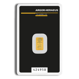 1 gram Gold Bar – Argor-Heraeus (Carded)