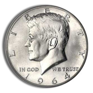 $1 FV 90% Silver 1964 Kennedy Half Dollars – AU