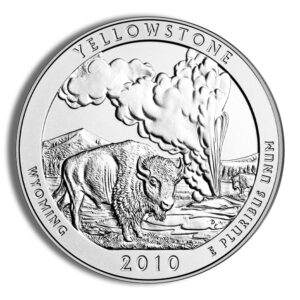 Home 36 2010-P 5 oz ATB Yellowstone Silver Coin - Burnished (Cap Only)