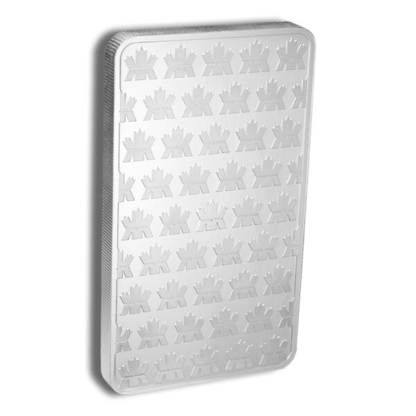 Ten-ounce Royal Canadian Mint silver bar reverse