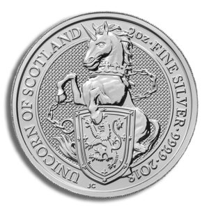 2018 2 oz Silver Great Britain Queen’s Beasts – Unicorn