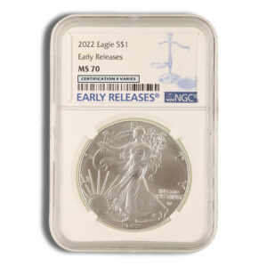2022 Silver Eagle NGC MS70 Early Releases – Blue Label