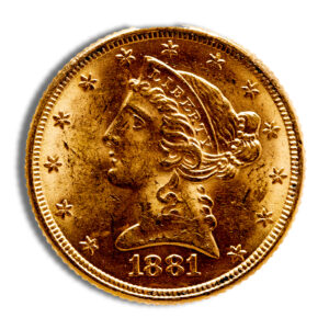 $5 Gold Liberty Half Eagle – BU