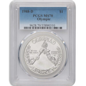 1988-D $1 Olympic Silver Commem – PCGS MS70