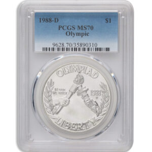 1988-D $1 Olympic Silver Commem – PCGS MS70