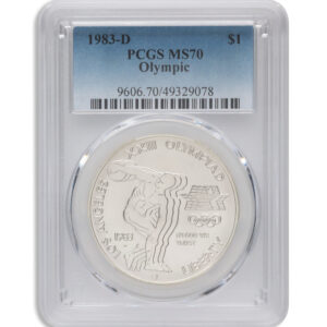 1983-D $1LA Olympic Silver Commem – PCGS MS70