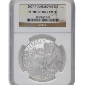 2007-P $1 Jamestown Silver Commem – NGC PF70