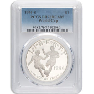 1994-S $1 World Cup Silver Commem – PCGS PF70