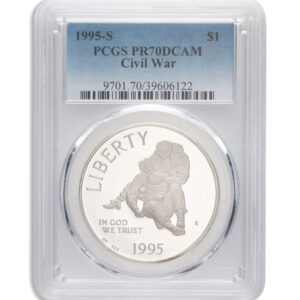 1995-S $1 Civil War Silver Commem – PCGS PF70