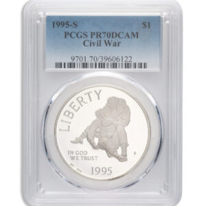 1995-S $1 Civil War Silver Commem – PCGS PF70