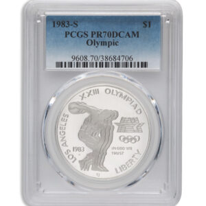 1983-S $1 LA Olympic Silver Commem – PCGS PF70