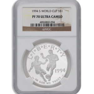 1994-S $1 World Cup Silver Commem – NGC PF70