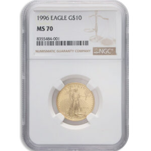 1996 1/4 oz Gold Eagle $10 NGC MS70