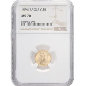 1996 1/10 oz Gold Eagle $5 NGC MS70
