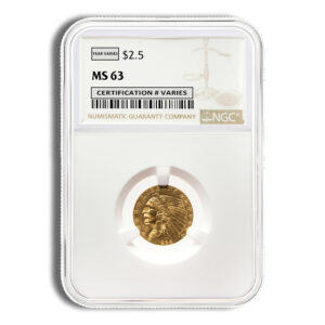 $2.5 Gold Indian Quarter Eagle – NGC MS63