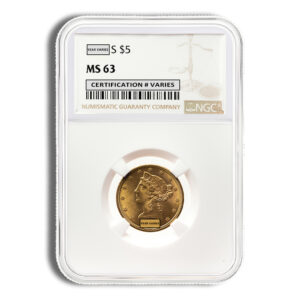 $5 Gold Liberty Half Eagle – NGC MS63