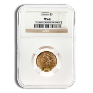 $5 Gold Liberty Half Eagle – NGC MS61