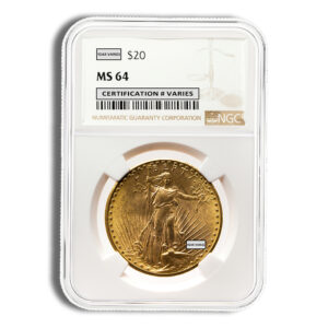 $20 Gold Saint-Gaudens Double Eagle – NGC MS64