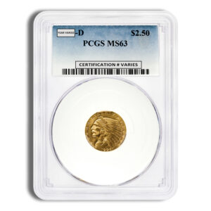 $2.5 Gold Indian Quarter Eagle – PCGS MS63