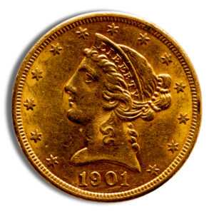 $5 Gold Liberty Half Eagle – AU