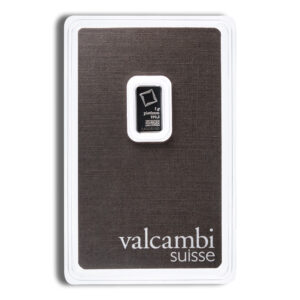 1 gram Platinum Bar - Valcambi (Carded)