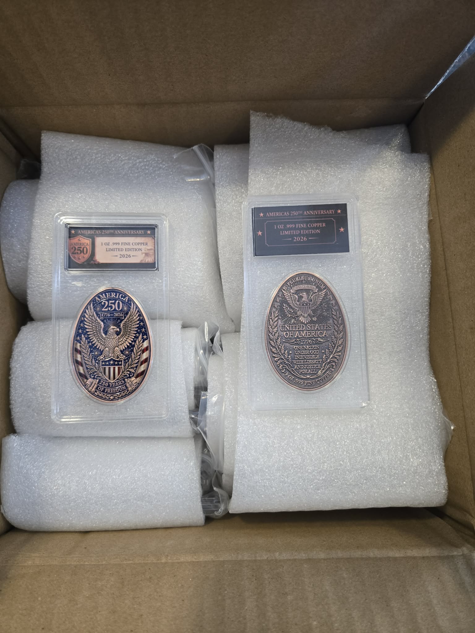 America’s 250th Anniversary Copper Eagle Egg – 1 oz .999 Fine Copper Slabbed Collectible