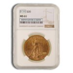 $20 Gold Saint-Gaudens Double Eagle – NGC MS61